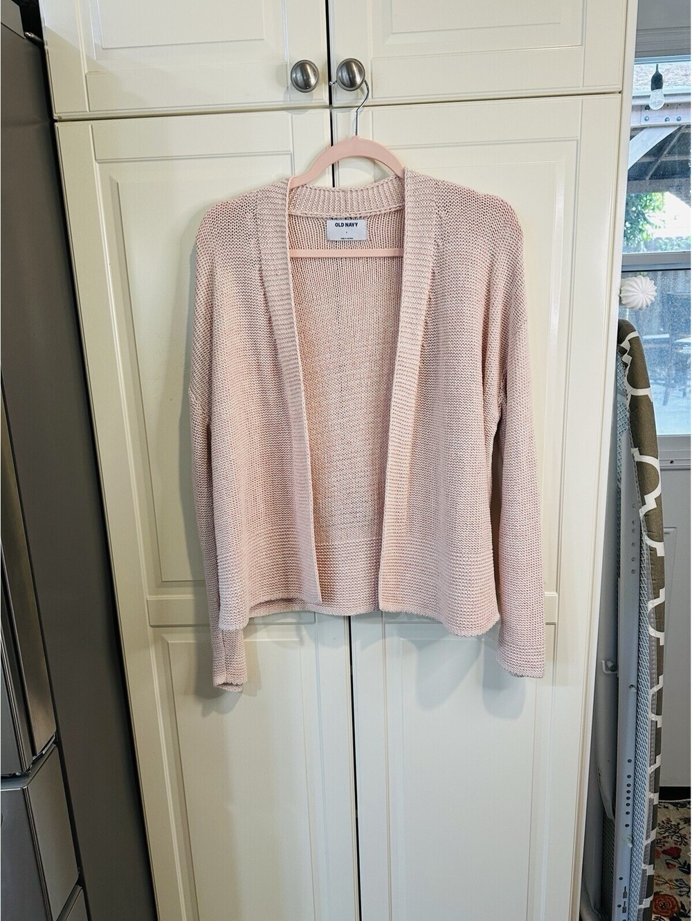 Old Navy Women's Light Peach Open Front Knit Cardigan Sweaters Size S